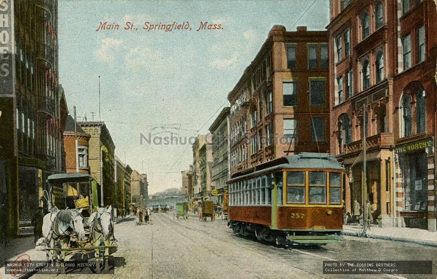 Postcard: Main Street, Springfield, Massachusetts